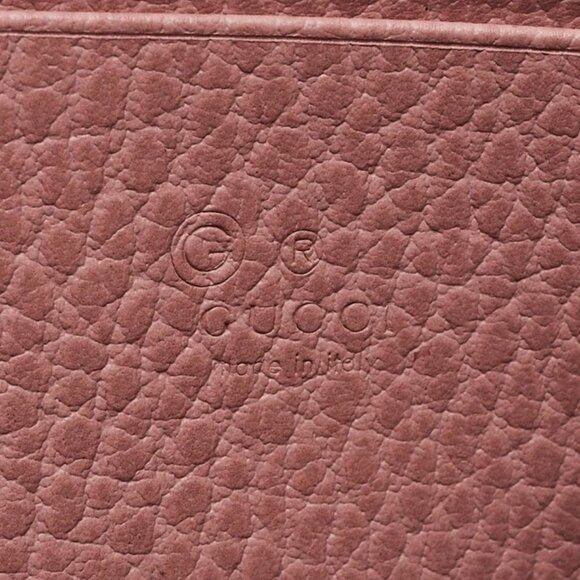 Gucci Pink Pebbled Leather Interlocking G Wallet on Chain Clutch Bag - Picture 6 of 10